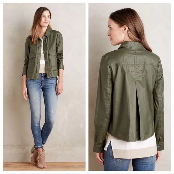 Anthropologie Jackets & Blazers - 🍁 Hei Hei Anthropologie Waxed Utility Green Jacket